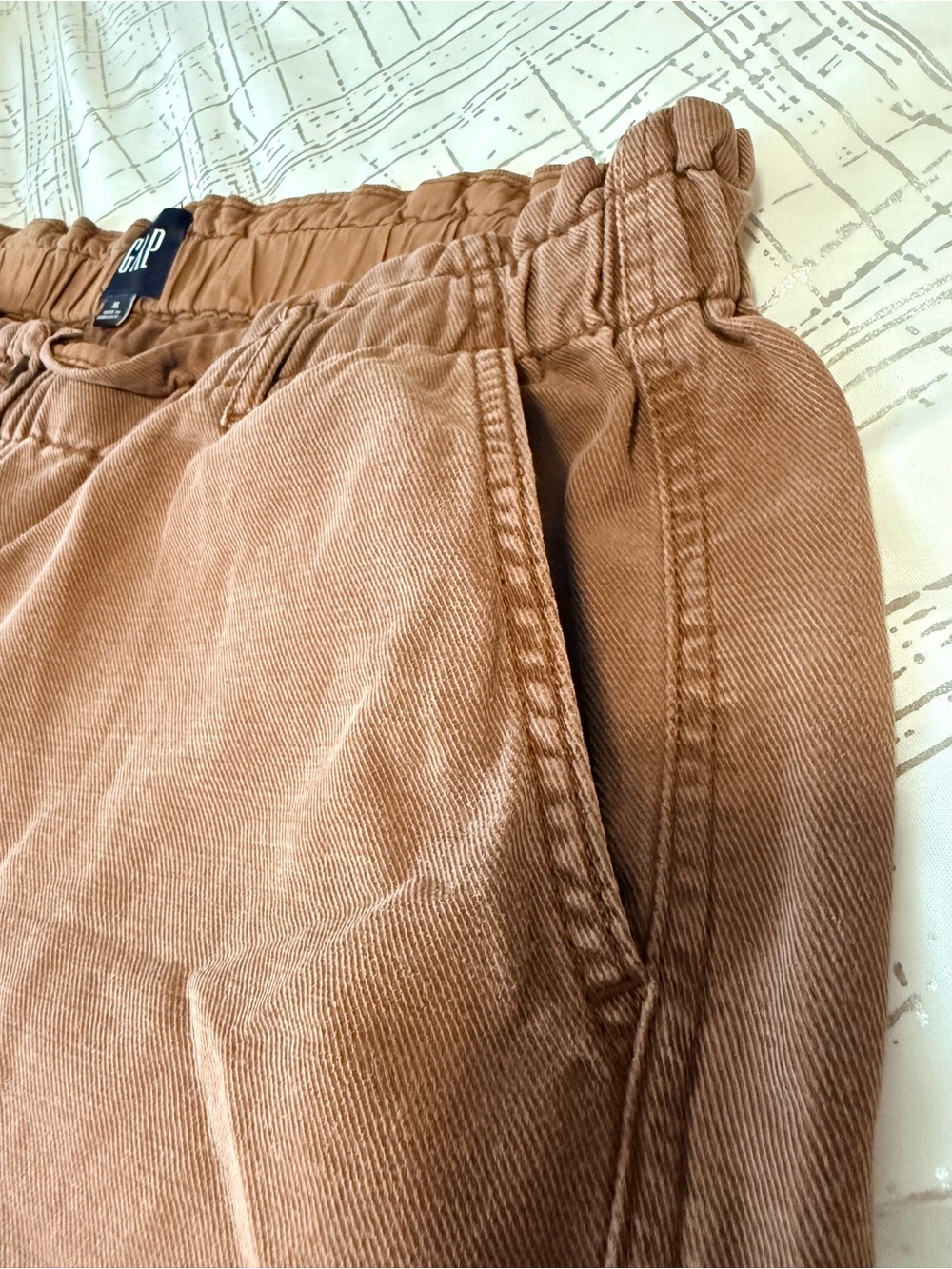 GAP Women’s Chino Jogger Pants Wide Leg Brown Size XL - Picture 5 of 10